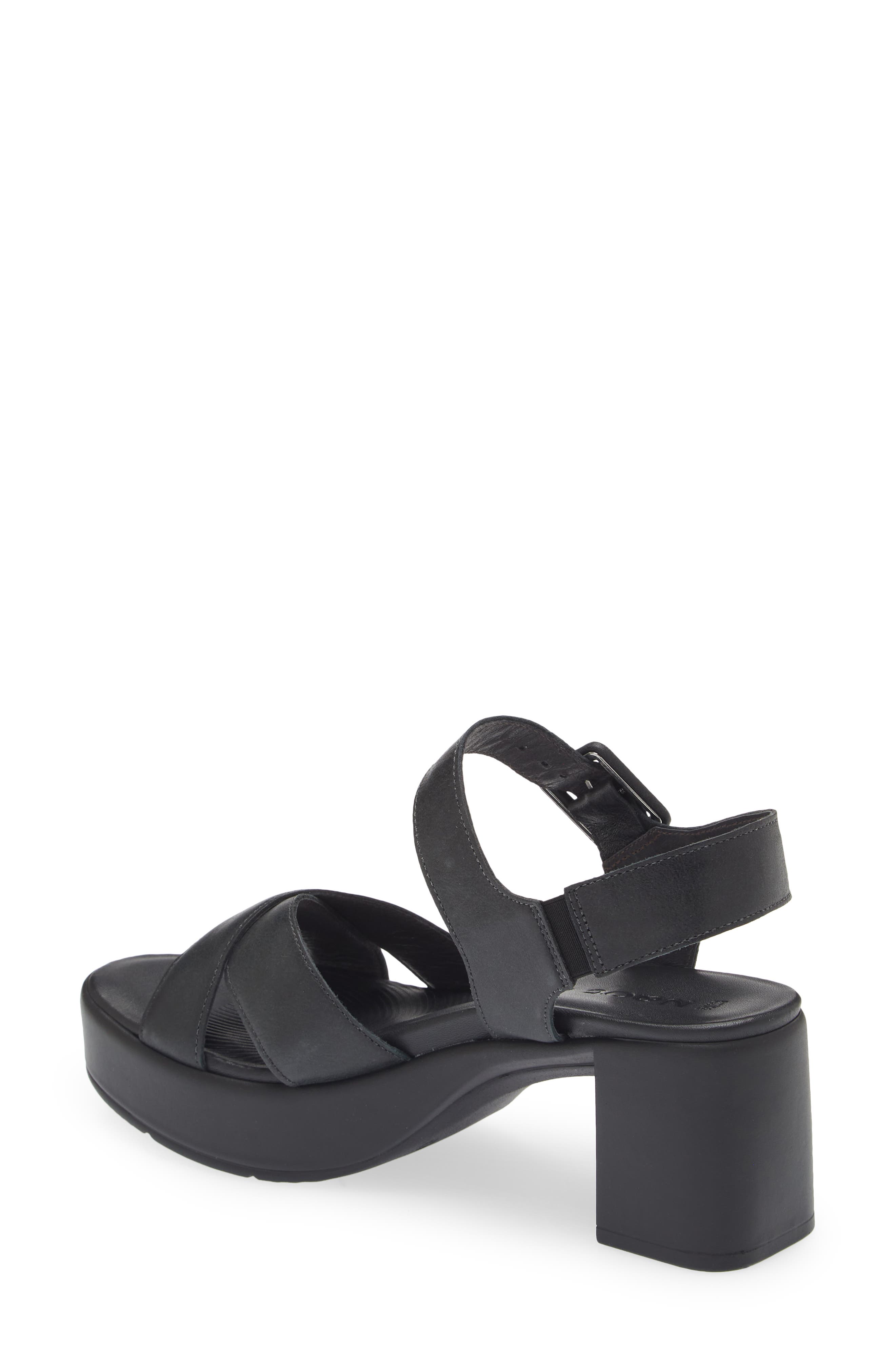 Naot Elite Platform Sandal, Alternate, color, Shiny Black Leather