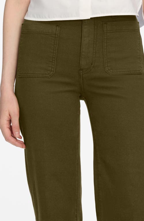 Frame Le Slim Palazzo Bardot Pocket Jeans In Green