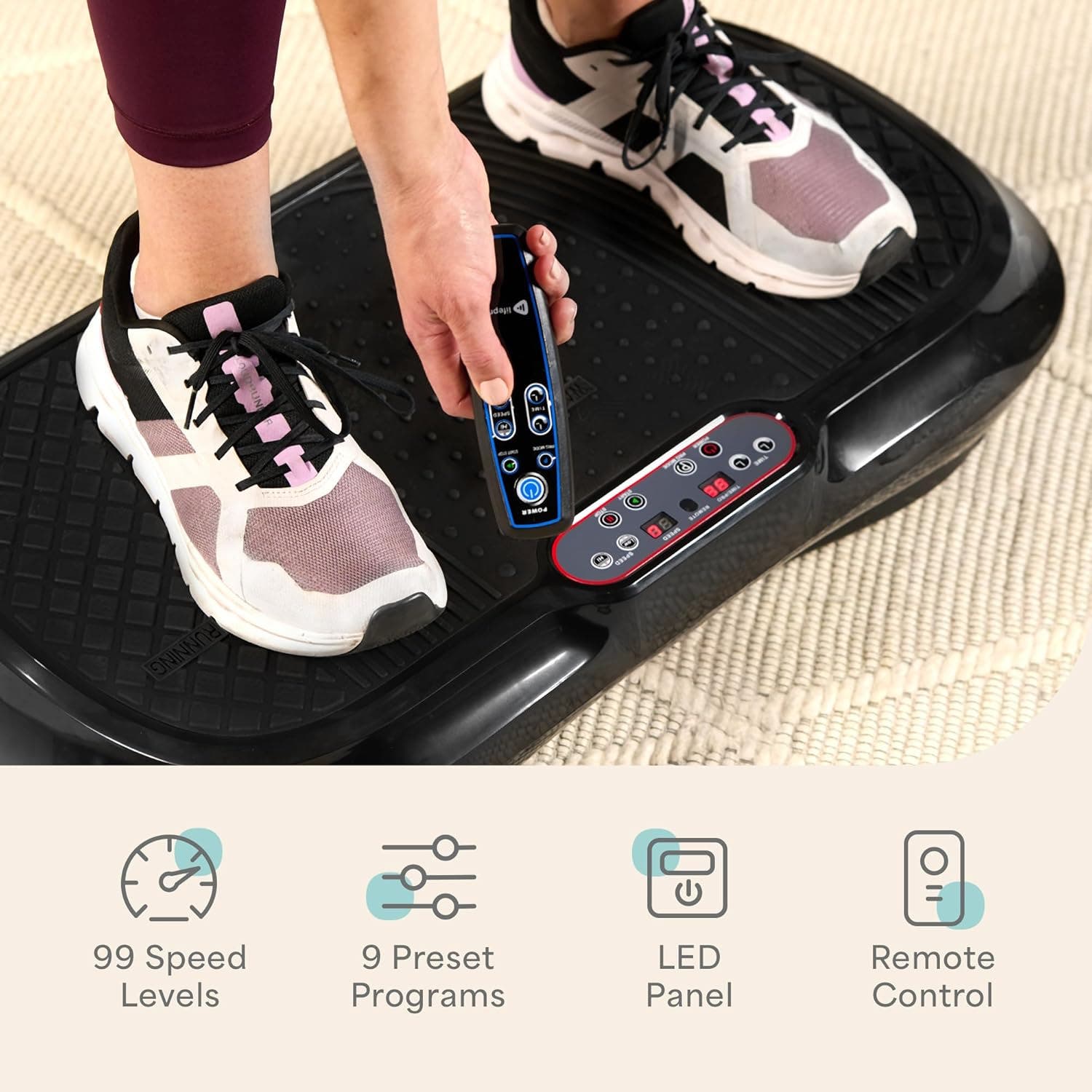 Lifepro Waver Vibration Plate Exercise Machine Whole Body Vibrating ...