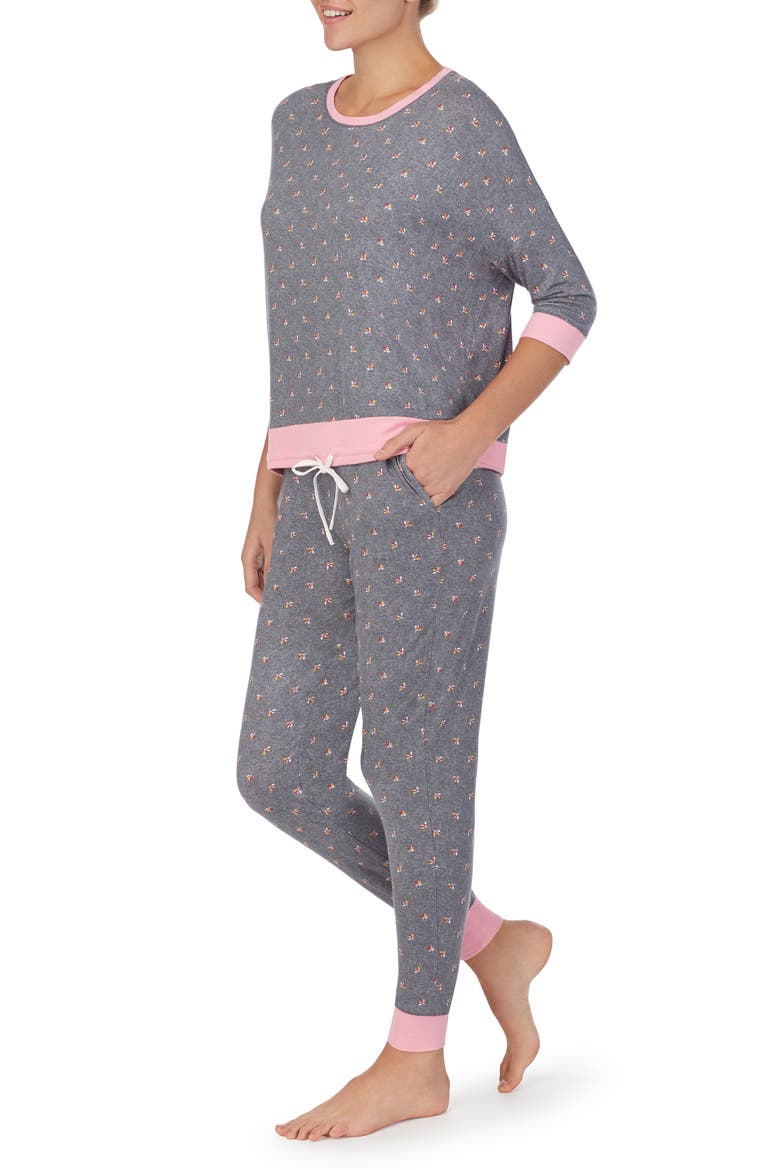 ROOM SERVICE Jersey Pajamas (Nordstrom Exclusive), Alternate, color, GREY DITS
