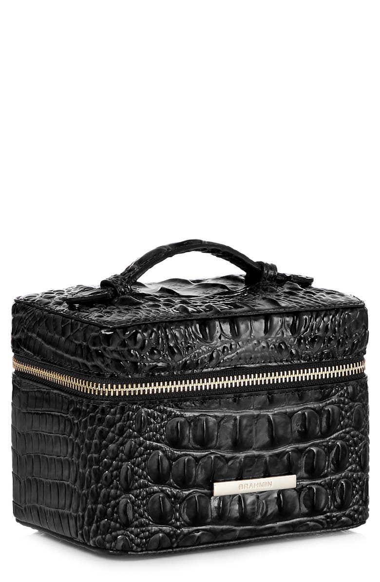 Brahmin Small Charmaine Croc Embossed Leather Train Case, Alternate, color,