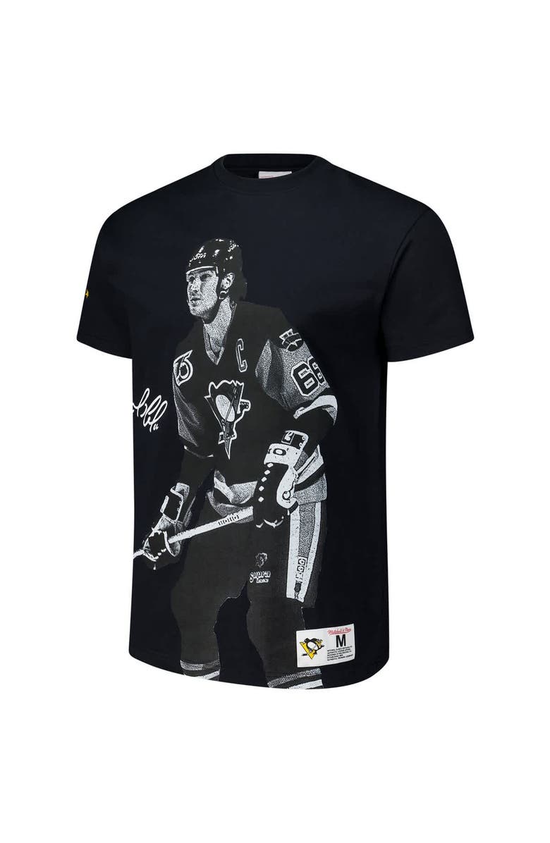 Mitchell & Ness Men's Mitchell & Ness Mario Lemieux Black Pittsburgh Penguins NHL Ultimate Player Vintage Logo T-Shirt, Alternate, color,