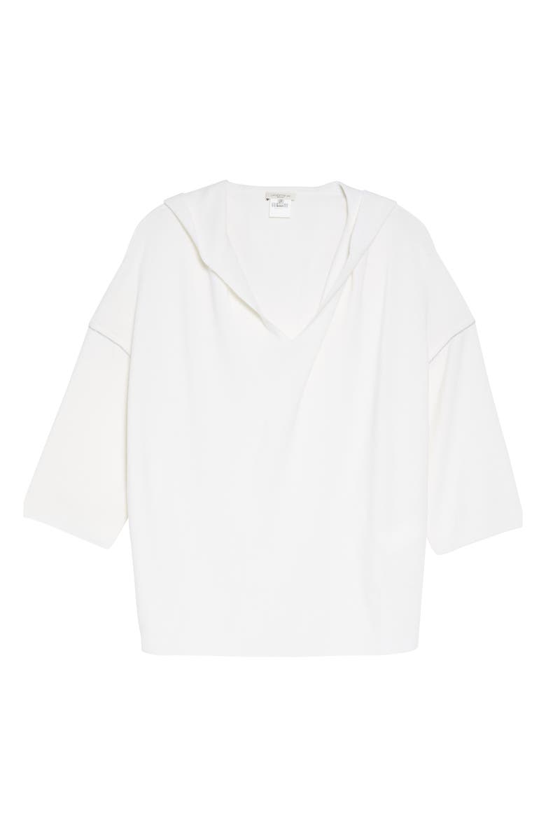 Lafayette 148 New York Sequin Detail Cotton & Cashmere Hooded Sweater, Alternate, color,