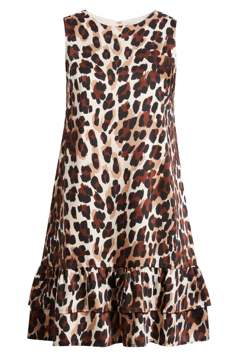 Leopard Print Sleeveless Minidress, Alternate, color, IVORY SHELL MULTI
