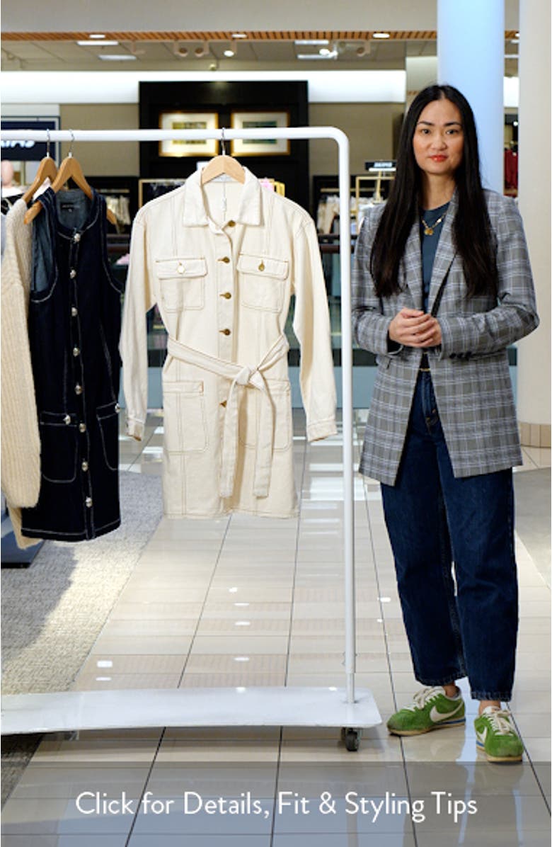 Otto Long Sleeve Denim Mini Shirtdress, sales video thumbnail