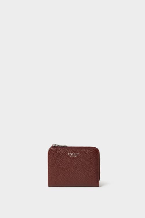 Osprey London The Core Medium Leather Zip Matinee Purse in Merlot at Nordstrom