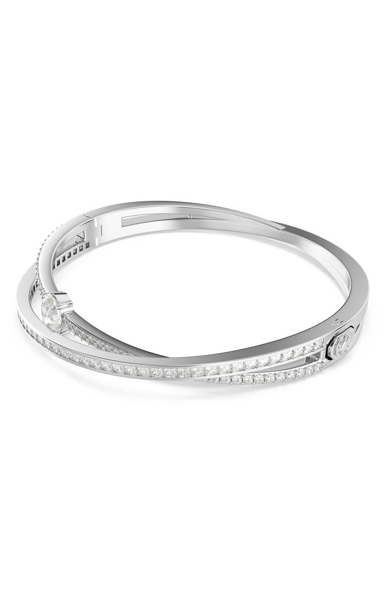 Swarovski Hyperbola Bangle Bracelet, Alternate, color, White Gold