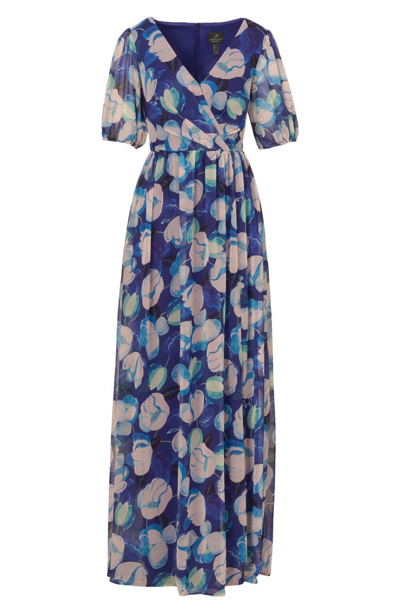 Adrianna Papell Floral Crinkle Chiffon Gown, Alternate, color, 