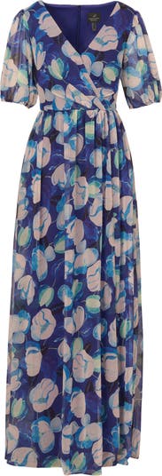 【海外限定】AdriannaPapell ドレス☆Floral Crinkle Chiffon Dr Adrianna Papell Floral Crinkle Chiffon Gown | Nordstrom