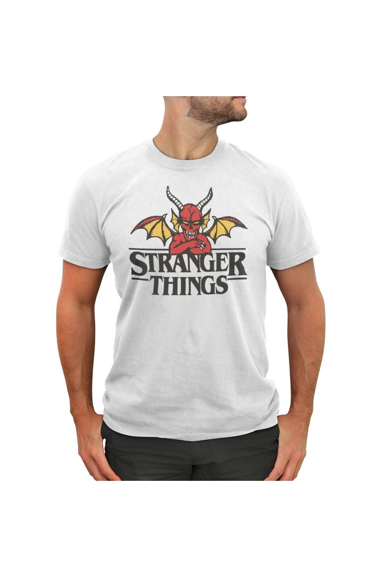 Men's Stranger Things Classic Devil Logo  Graphic T-Shirt, Main, color, White