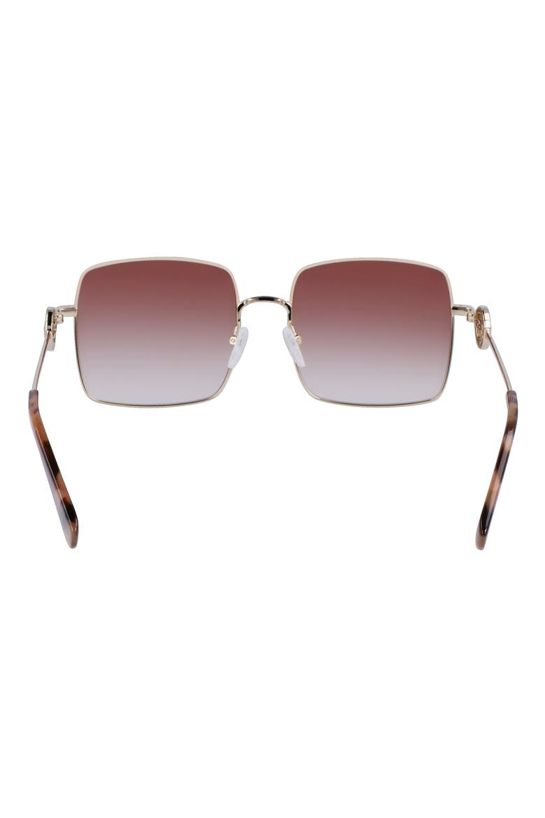 Medallion 55mm Gradient Square Sunglasses, Alternate, color, SILVER/ GRADIENT BROWN
