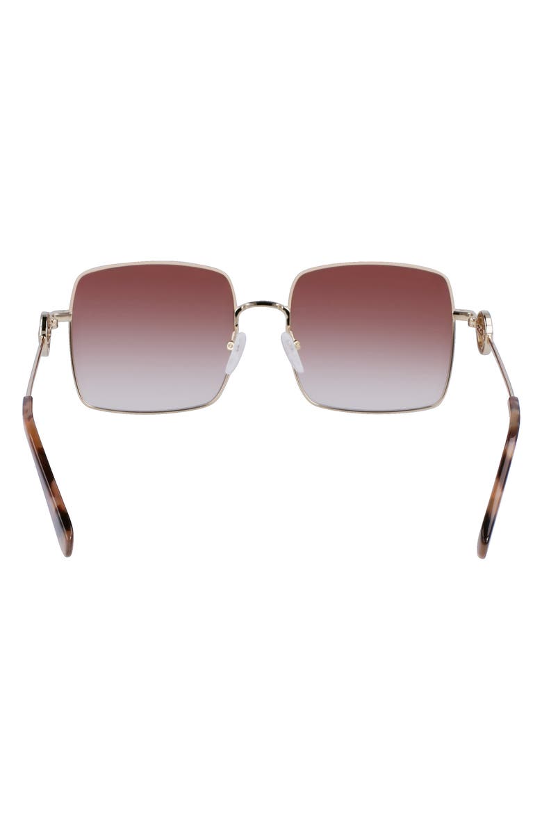 Longchamp Medallion 55mm Gradient Square Sunglasses, Alternate, color, Silver/ Gradient Brown