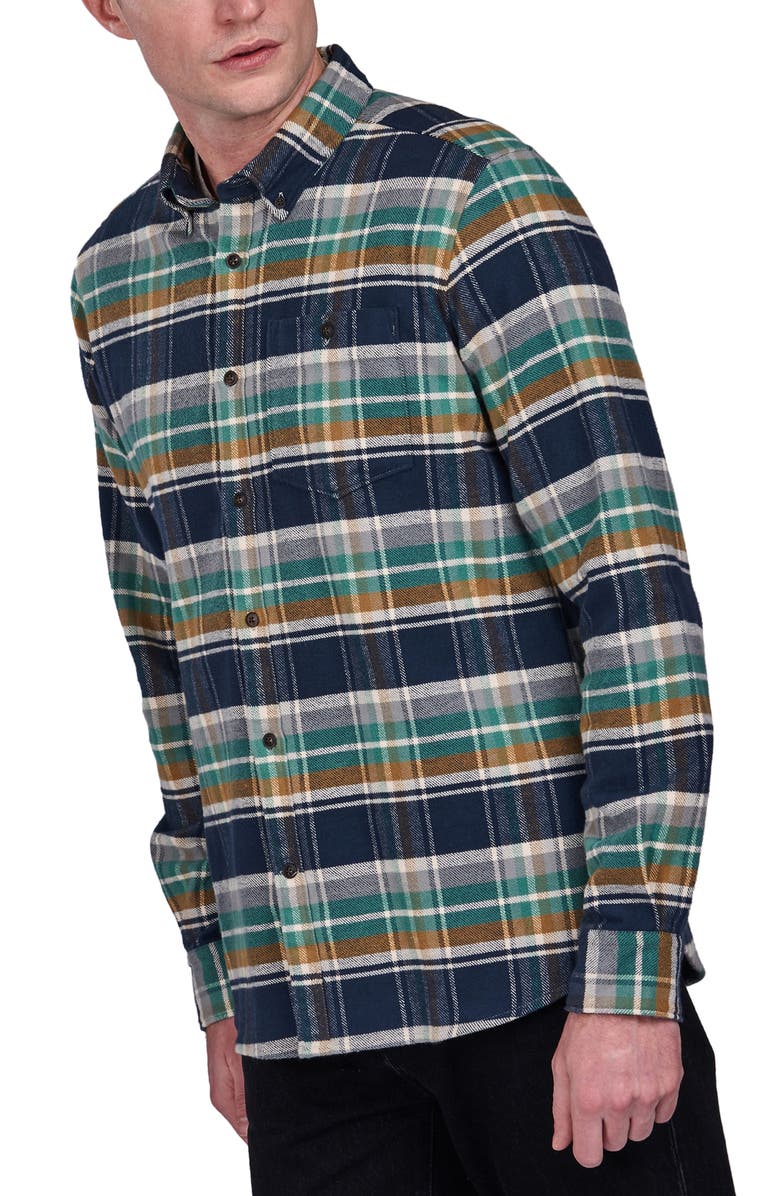 Barbour Rocky Slim Fit Check Flannel Shirt, Main, color, 