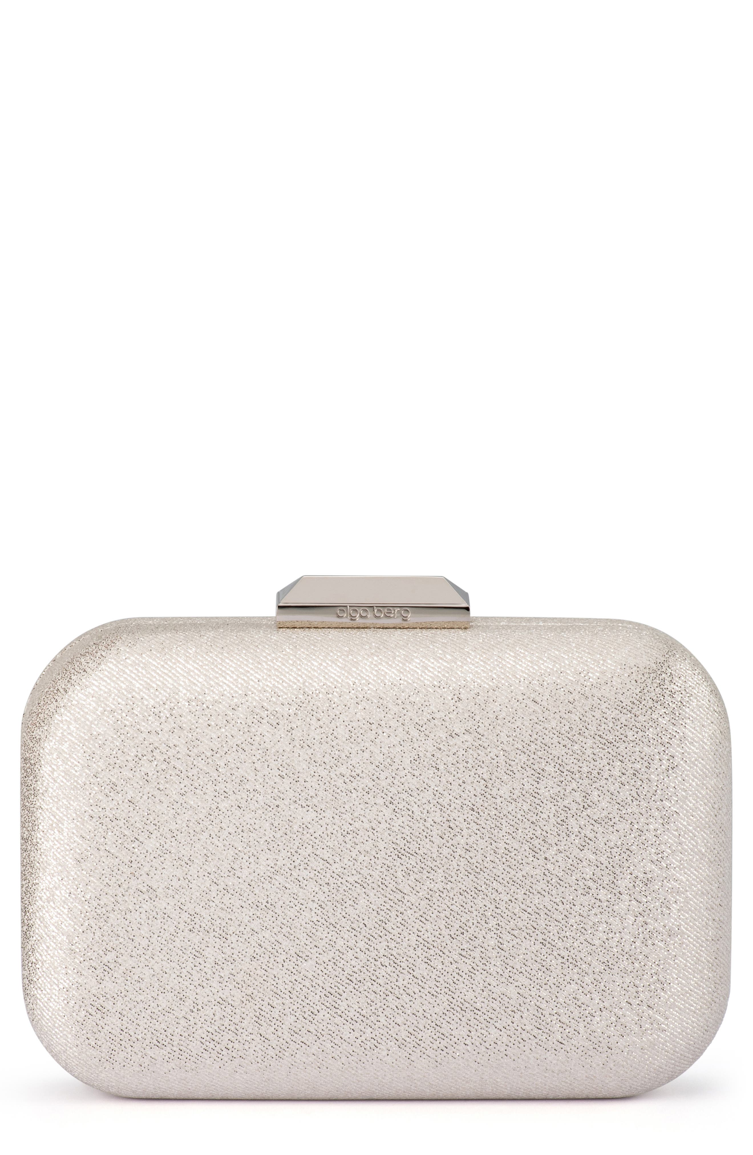 Olga Berg Tamar Metallic Frame Clutch, Main, color, 