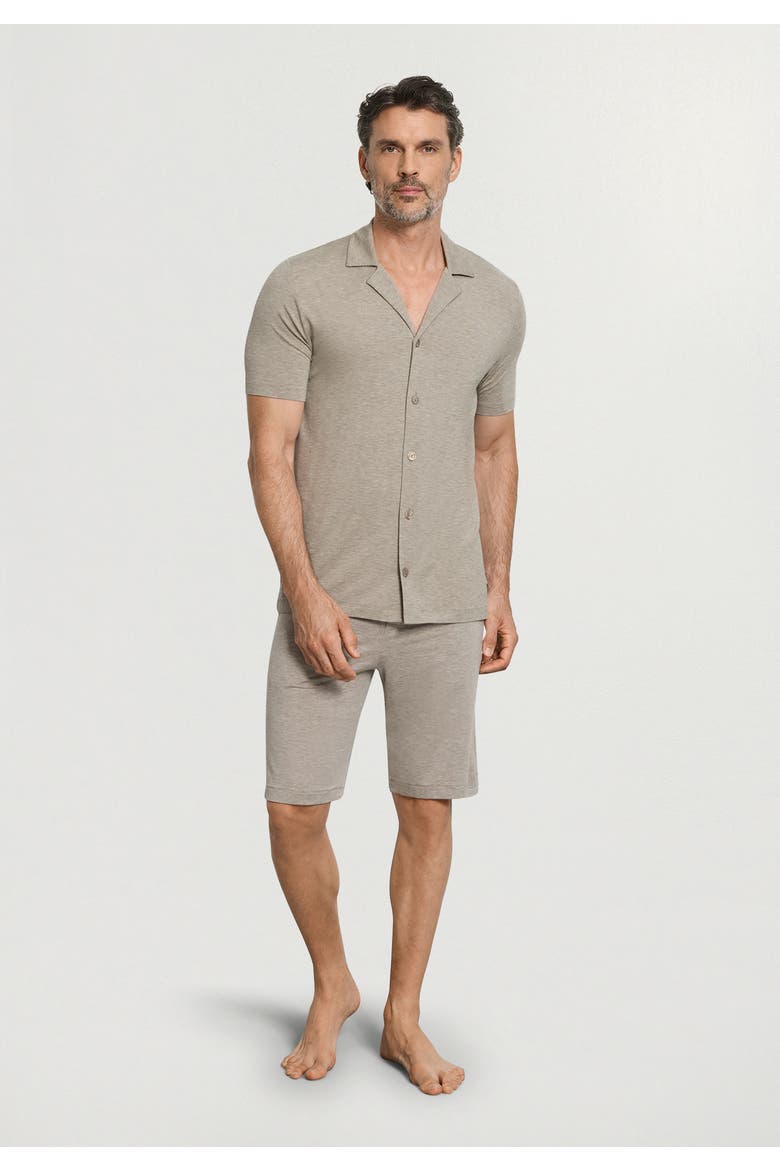 Casuals Notch Collar Button Front Shirt, Alternate, color, Hazelnut Melange
