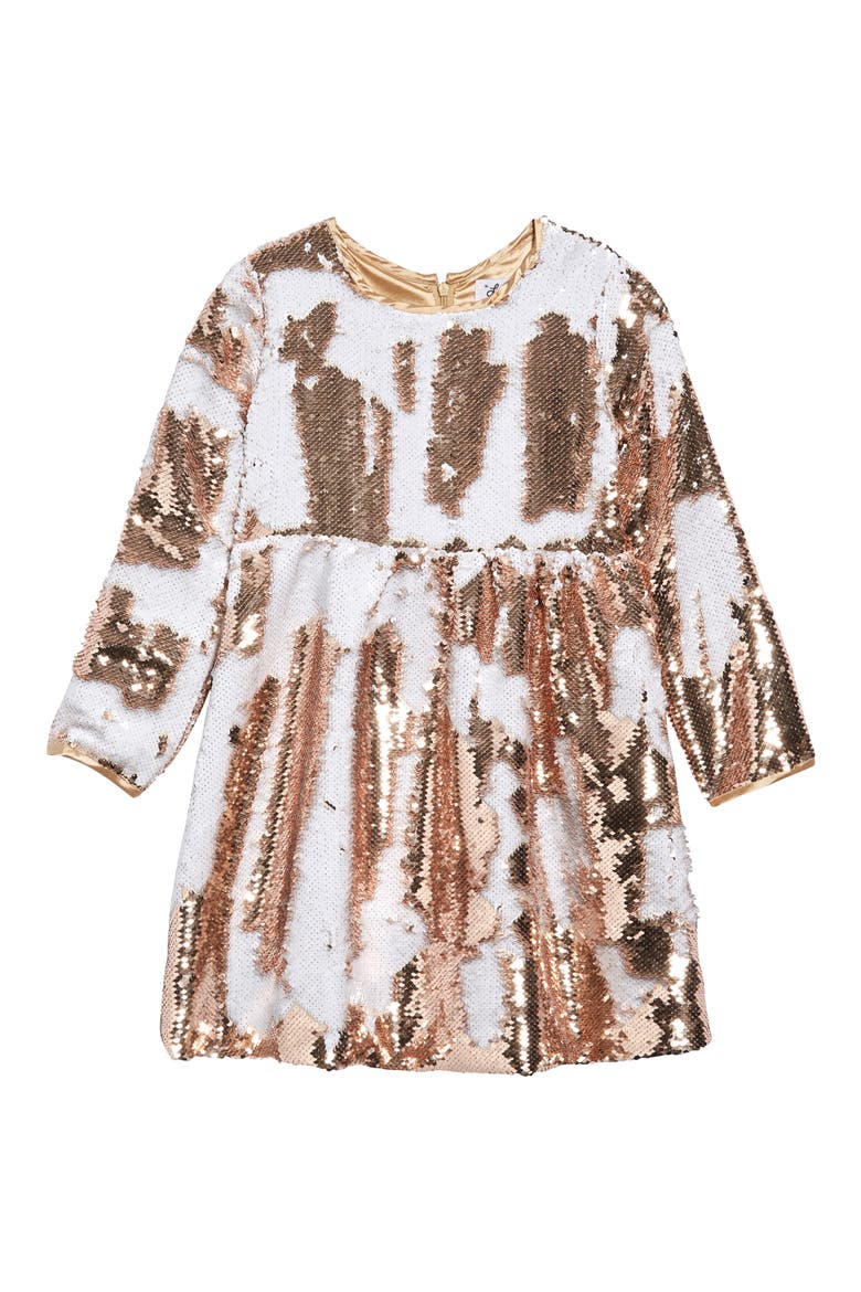 Lola & the Boys Rose Gold Party Dress, Alternate, color, ROSE GOLD
