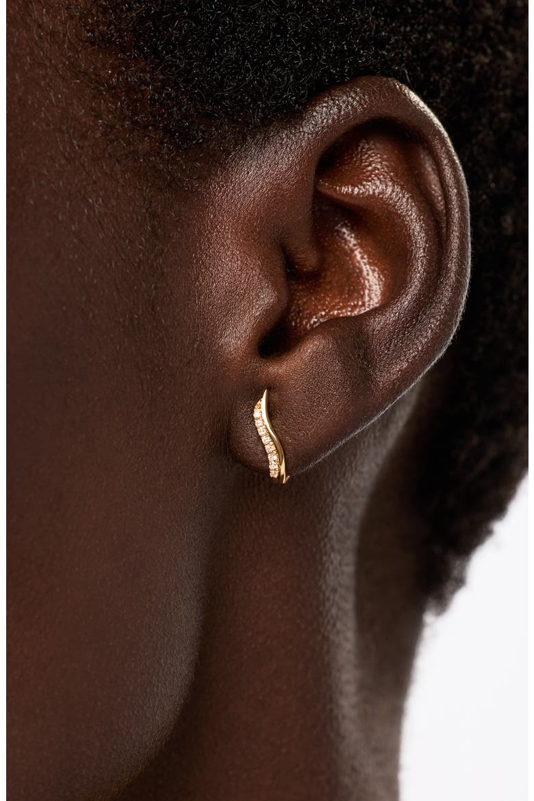 Solid Yellow Gold - Diamond Flame Studs, Alternate, color, Gold