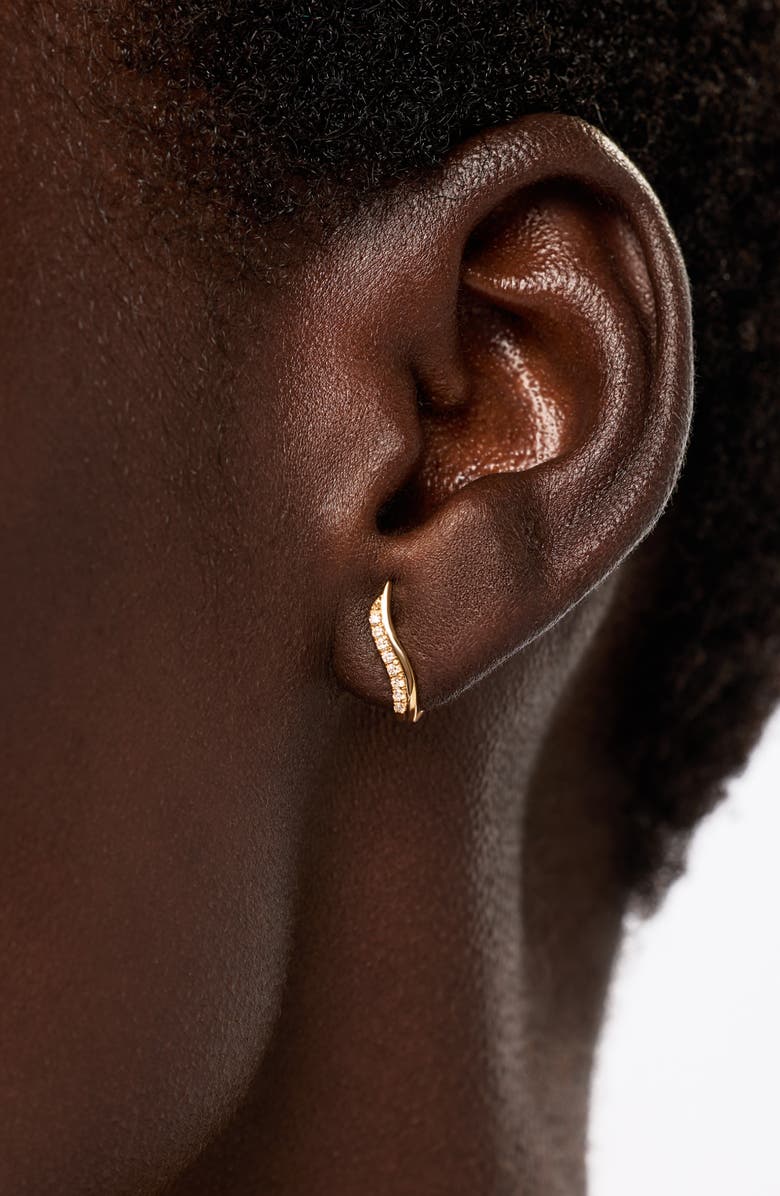 Ana Luisa Solid Yellow Gold - Diamond Flame Studs, Alternate, color, Gold