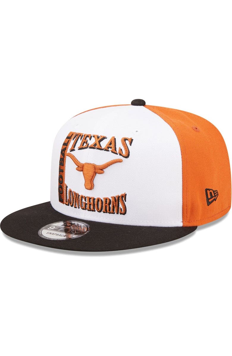 New Era Men's New Era White/Texas Orange Texas Longhorns Retro Sport 9FIFTY Snapback Hat, Main, color, 