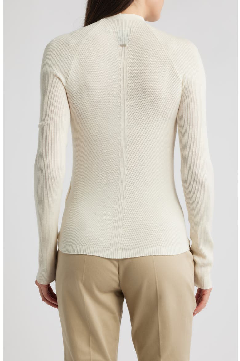 Foliora Virgin Wool Rib Funnel Neck Sweater, Alternate, color, SOFT CREAM
