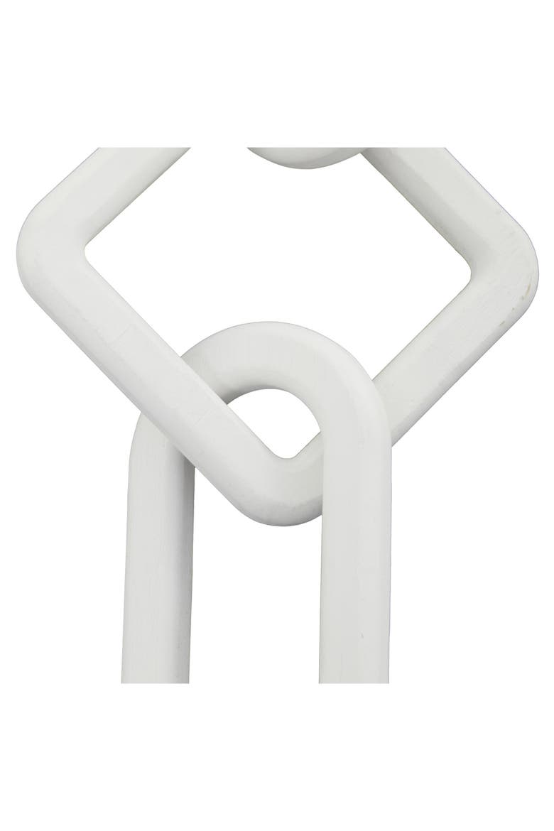 Set of 2 Wooden Chain Link Sculptures, Alternate, color, WHITE