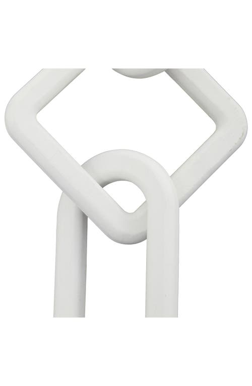 Uma Set Of 2 Wooden Chain Link Sculptures In White