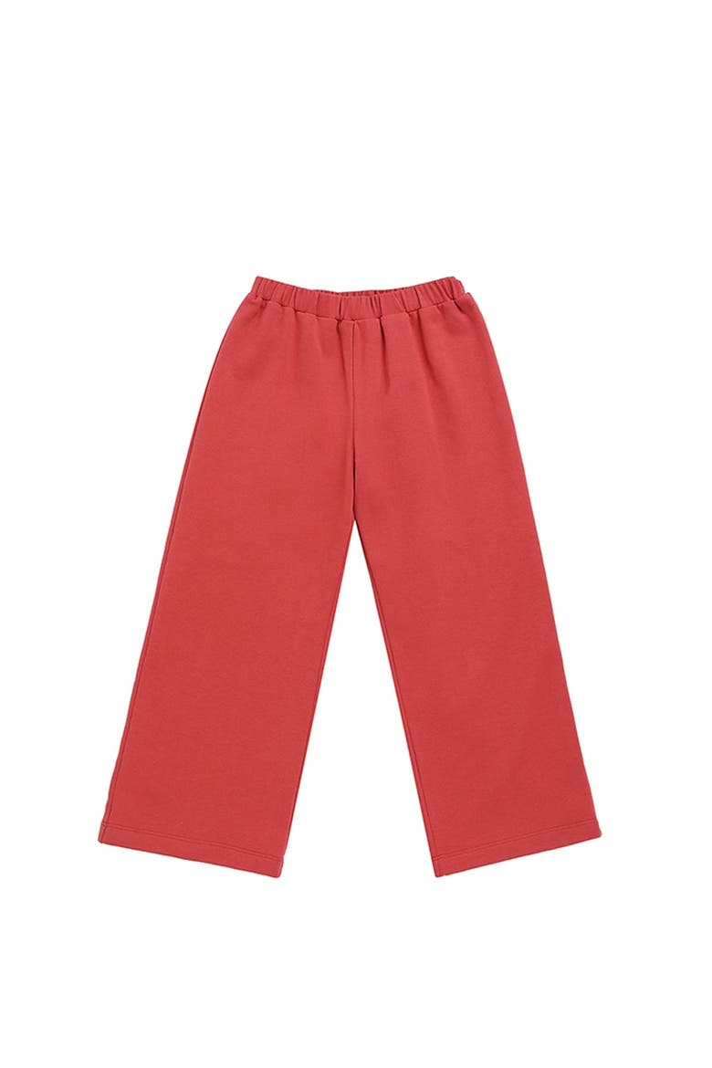 Red Rosie Solid Wide Leg Elastic Waist Sweatpants, Alternate, color, Red
