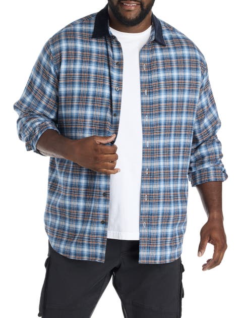 Big & Tall Corduroy Collar Flannel Shirt