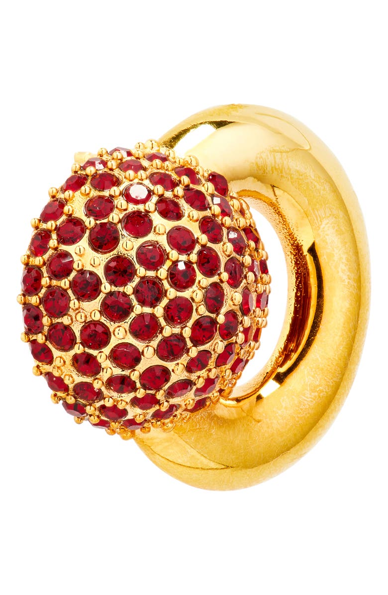 Oscar de la Renta Pavé Sphere Stud Earrings, Alternate, color, Red