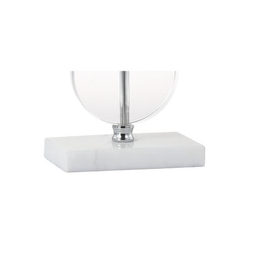Jonathan Y Richard 26" Crystal/marble Led Table Lamp, Clear/white In Clear/white