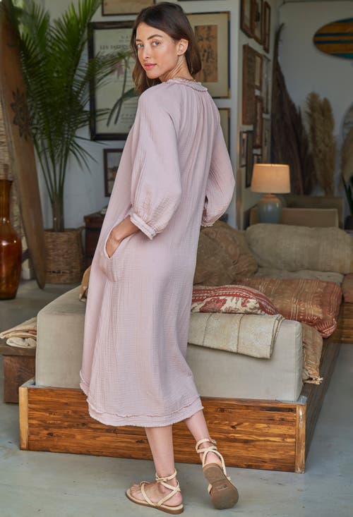 Ocean + Main Ocean+main Gauze Dress With Pockets In Shell Pink