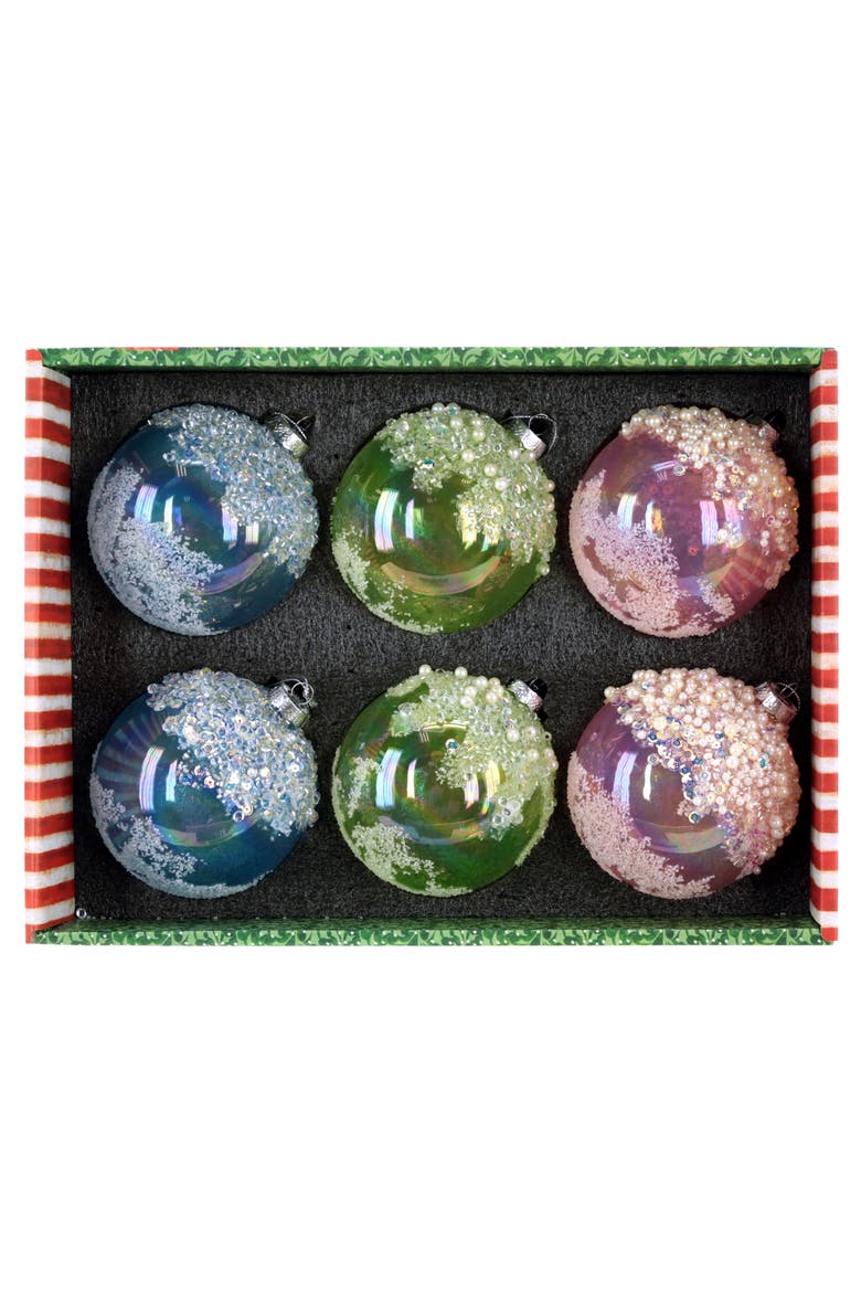 Candied Pearl Ornament, Box of 6, Alternate, color, Mint Green