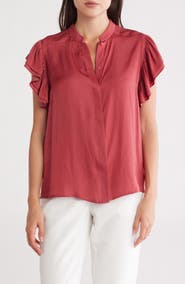 Gemma + Jane Ruffle Sleeve Button-Up Shirt