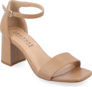 Journee Collection Valenncia SuperNatural Shades Open Square Toe Ankle Strap Sandal