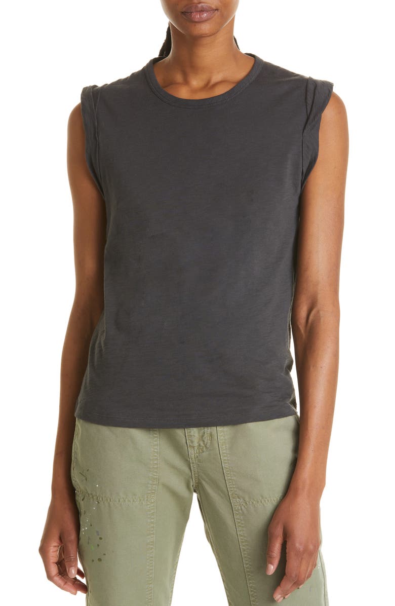Veronica Beard Dree Muscle Tee, Main, color, Charcoal