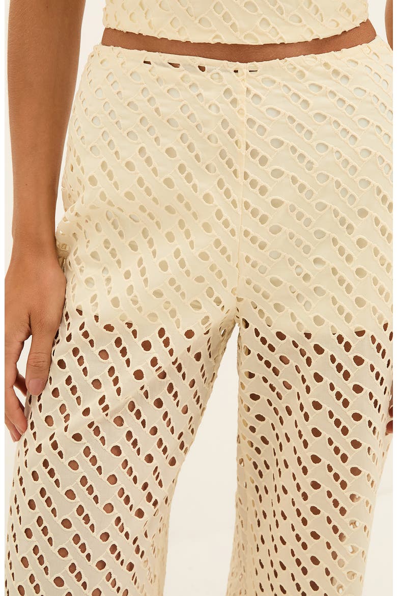 Venice Cotton Broderie Anglaise Cover-Up Pants, Alternate, color, BEIGE MULTI