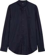 Balmain Monogram Embroidery Cotton Button-Down Shirt