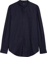 Balmain Monogram Embroidery Cotton Button-Down Shirt