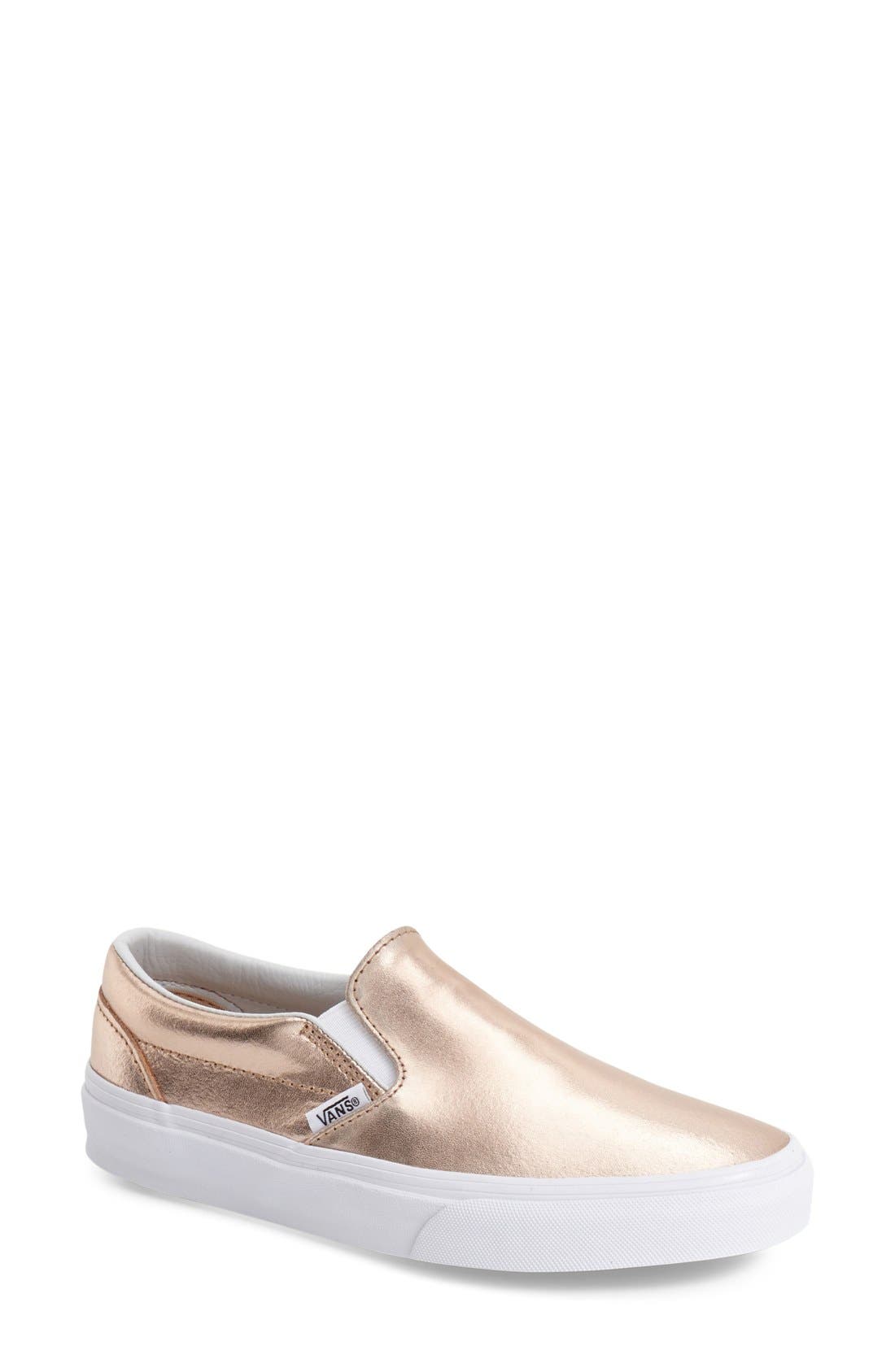 Classic Slip-On Sneaker, Main, color, ROSE GOLD LEATHER