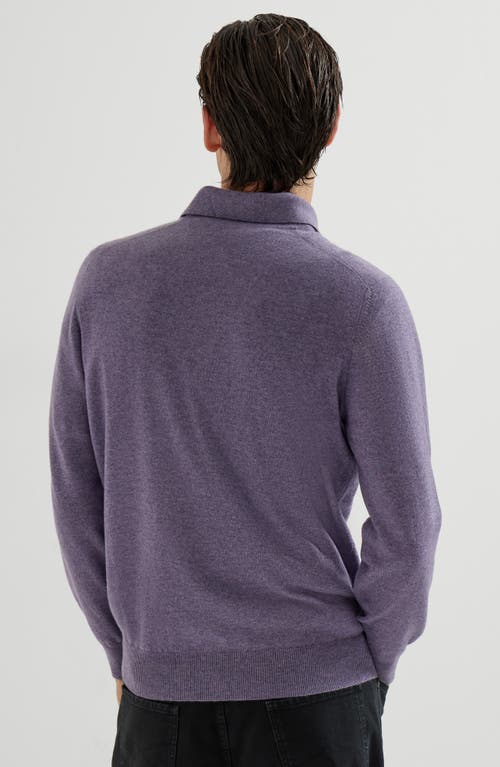 Brunello Cucinelli Cashmere Polo Shirt In Purple