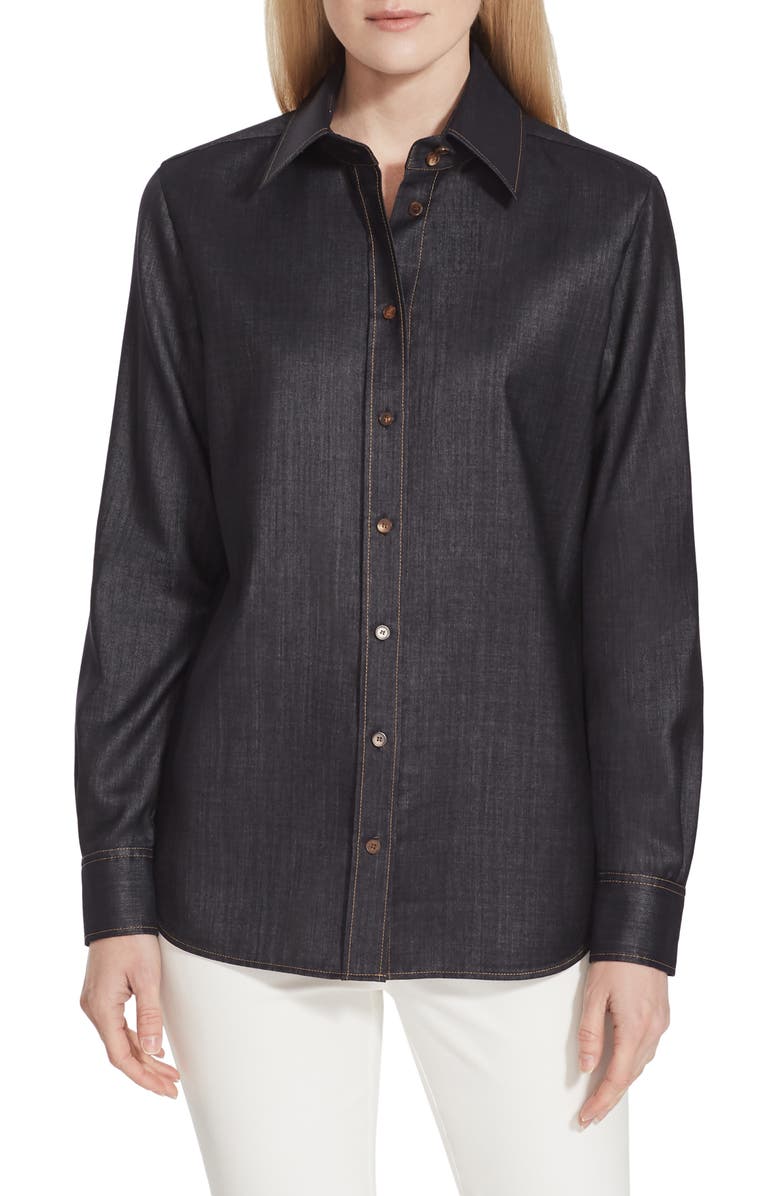 Lafayette 148 New York James Mercantile Cloth Blouse, Main, color, 