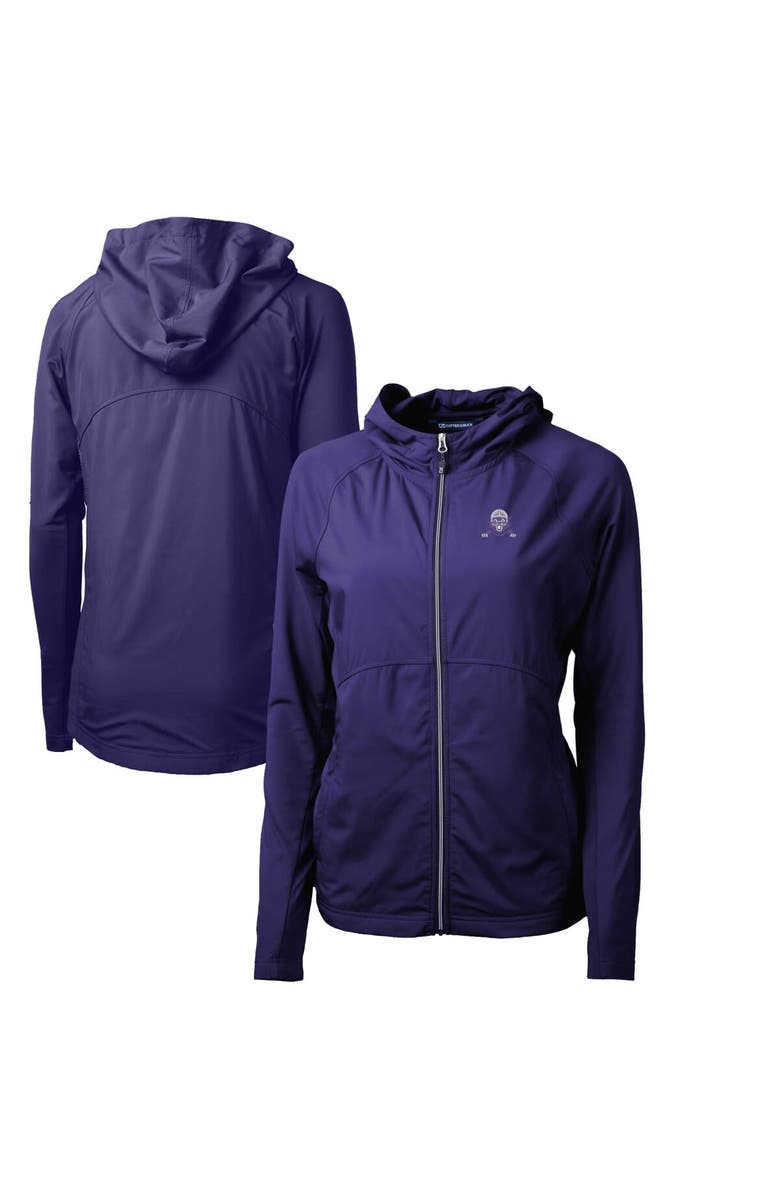 Cutter & Buck Women's Cutter & Buck Purple Northwestern Wildcats Adapt Eco Knit Hybrid Recycled Full-Zip Hoodie, Main, color, Purple