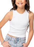 Malibu Sugar Ribbed crop tank top - Big Kid