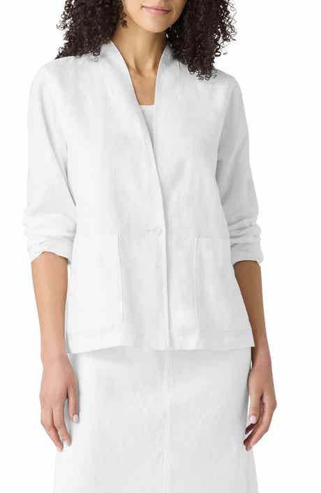 High Collar Organic Linen Jacket