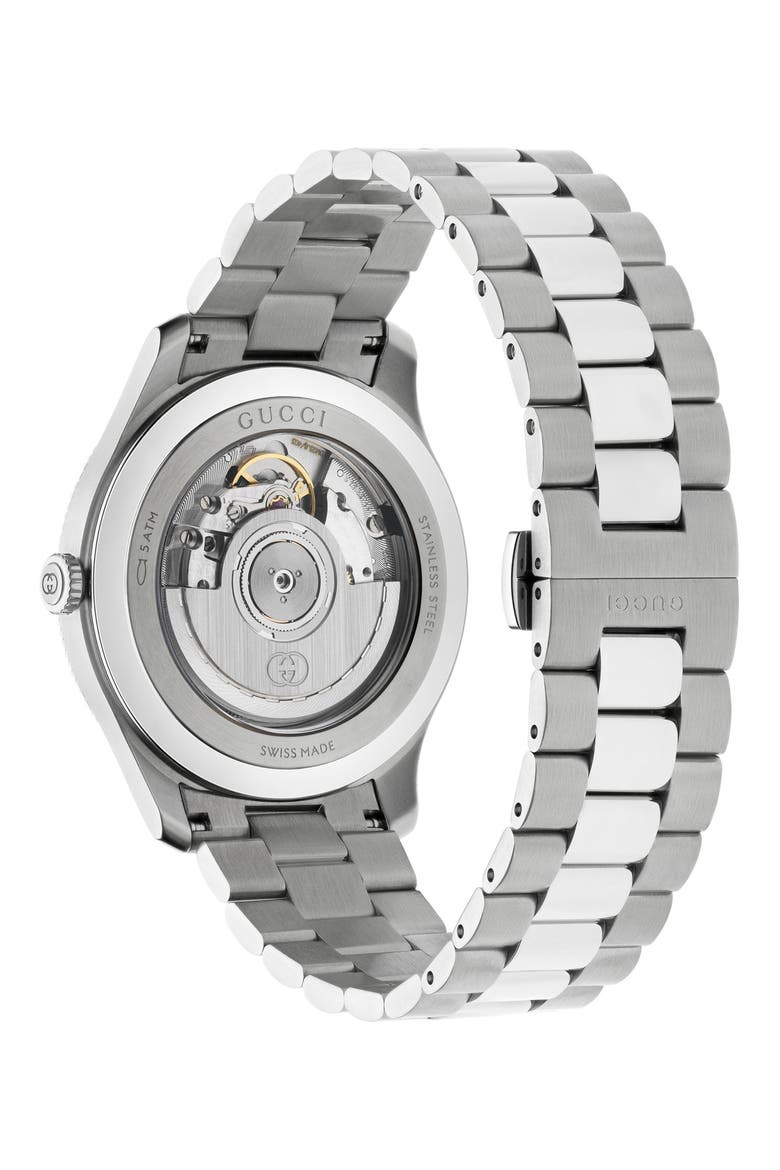 G-Timeless Automatic Bracelet Watch, 40mm, Alternate, color, GREEN/ SILVER