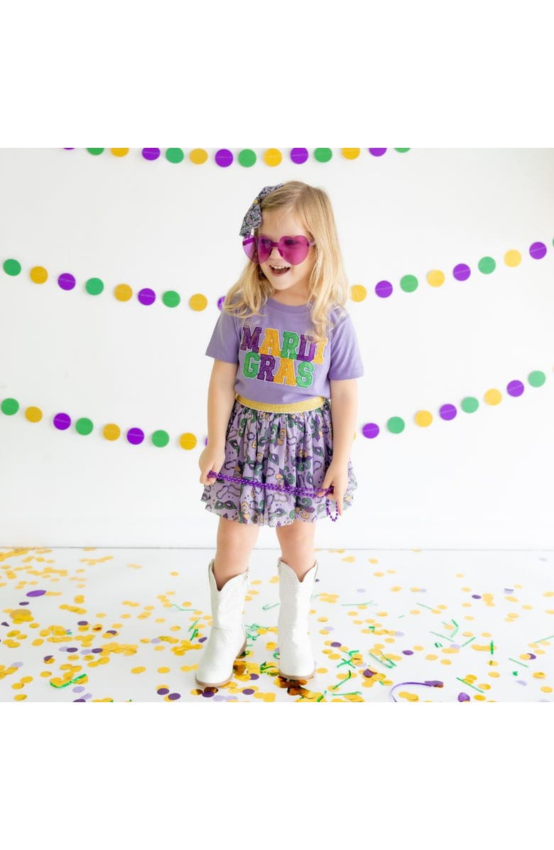 Sweet Wink Mardi Gras Patch Short Sleeve T-Shirt, Alternate, color,