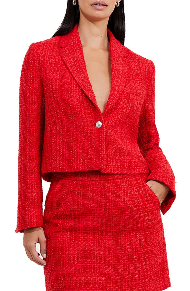 French Connection Azzurra Tweed Crop Blazer, Main, color, 