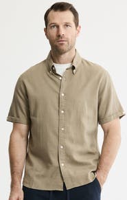 JACHS Linen Blend Short Sleeve Shirt