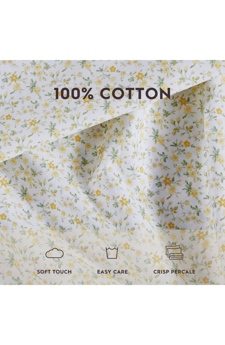 Laura Ashley Evie Twin Cotton Sheet Set, Alternate, color, Sun Gold