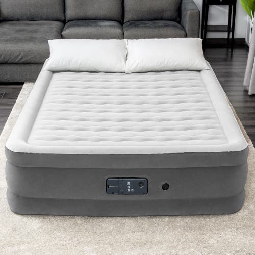 Sealy 18" Queen Airbed, Builtin Comfort Pump, Adjustable Firmness In Gray
